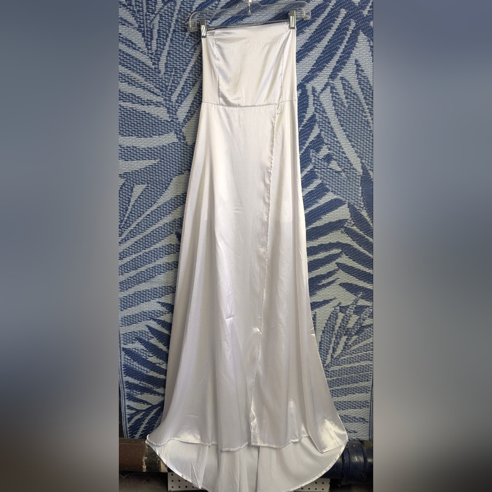Elegant White Satin Gown